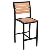 Outdoor Black Heavy Duty Faux Teak Patio Bar Stool19b7f8908b7191b047