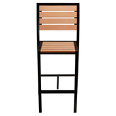 Outdoor Black Heavy Duty Faux Teak Patio Bar Stool19b7f8908b710af1d2