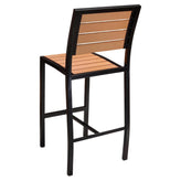 Outdoor Black Heavy Duty Faux Teak Patio Bar Stool19b7f8908b7c92b43