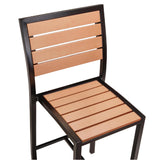 Outdoor Black Heavy Duty Faux Teak Patio Bar Stool19b7f8908b74575a55