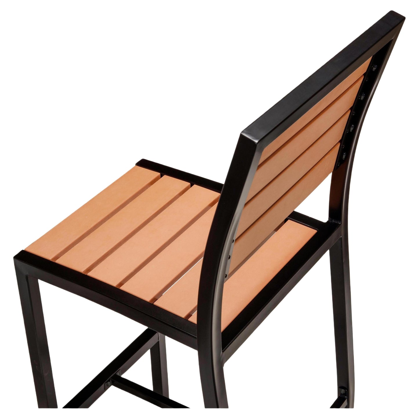 Outdoor Black Heavy Duty Faux Teak Patio Bar Stool19b7f8908b72e9716b