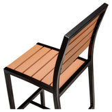 Outdoor Black Heavy Duty Faux Teak Patio Bar Stool19b7f8908b72e9716b