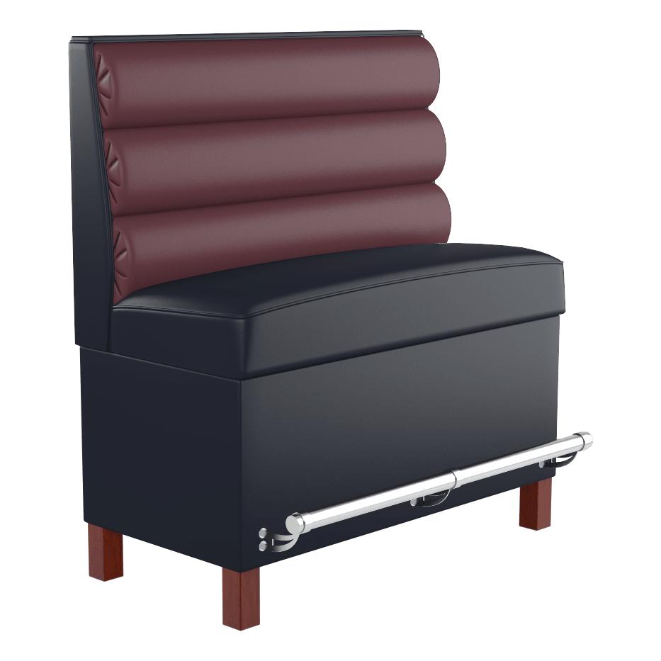 Horizontal 3 Channel Back Restaurant Booth with Wood Legs - Bar Height19f907e50556fe8073