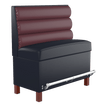 Horizontal 3 Channel Back Restaurant Booth with Wood Legs - Bar Height19f907e50556fe8073