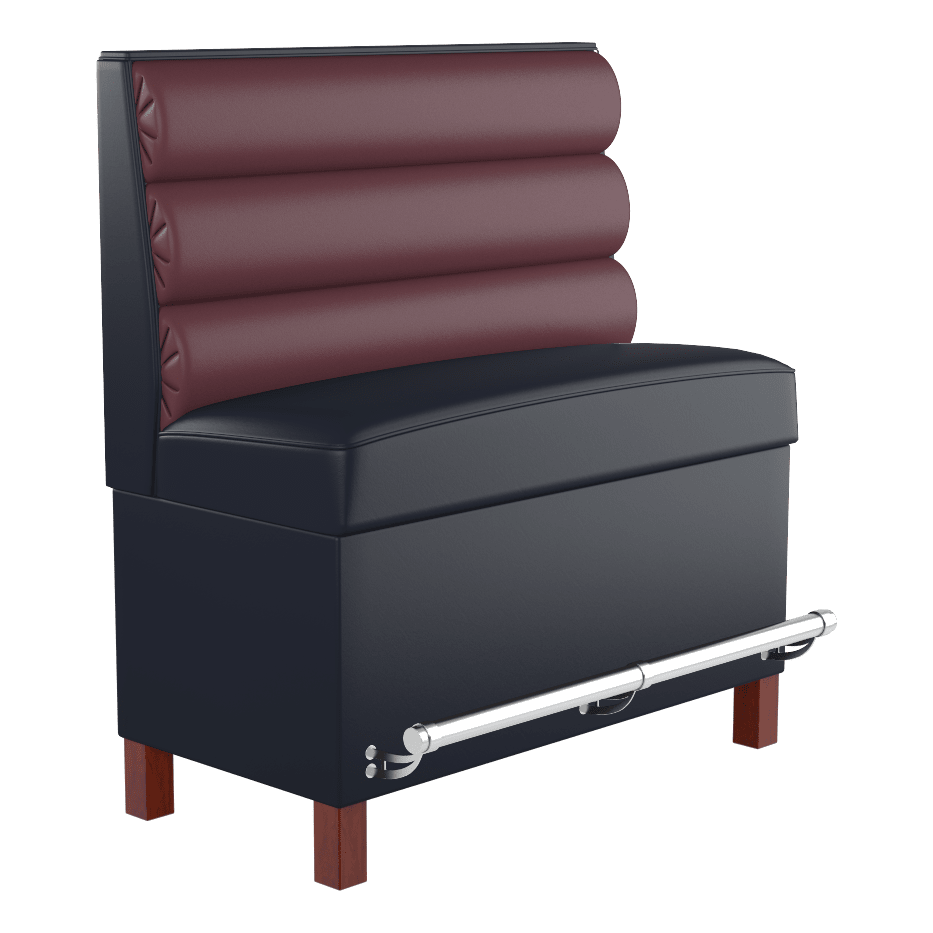 Horizontal 3 Channel Back Restaurant Booth with Wood Legs - Bar Height19f907e50556fe8073