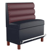 Horizontal 3 Channel Back Restaurant Booth with Wood Legs - Bar Height19f907e50556fe8073