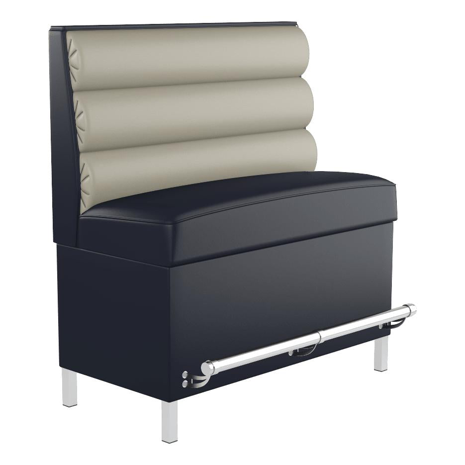 Horizontal 3 Channel Back Restaurant Booth with Metal Legs - Bar Height19f907e76147257f49