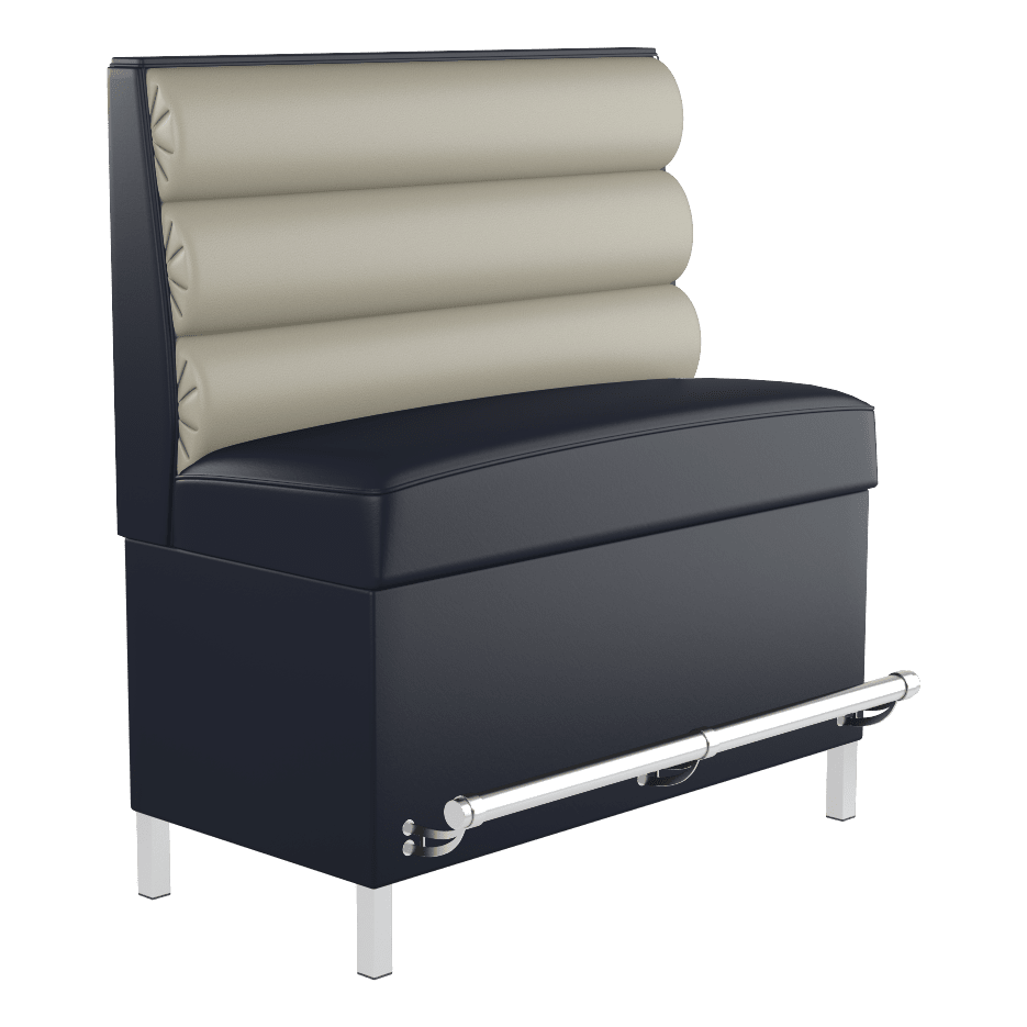 Horizontal 3 Channel Back Restaurant Booth with Metal Legs - Bar Height19f907e76147257f49
