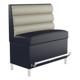 Horizontal 3 Channel Back Restaurant Booth with Metal Legs - Bar Height19f907e76147257f49