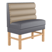 Horizontal 3 Channel Back Restaurant Booth with Extended Wood Legs - Bar Height19f90802ad54298900