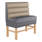 Horizontal 3 Channel Back Restaurant Booth with Extended Wood Legs - Bar Height19f90802ad54298900
