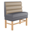 Horizontal 3 Channel Back Restaurant Booth with Extended Wood Legs - Bar Height19f90802ad54298900