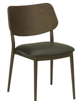 Stackable Modern Upholstered Metal Chair with Brown Frame