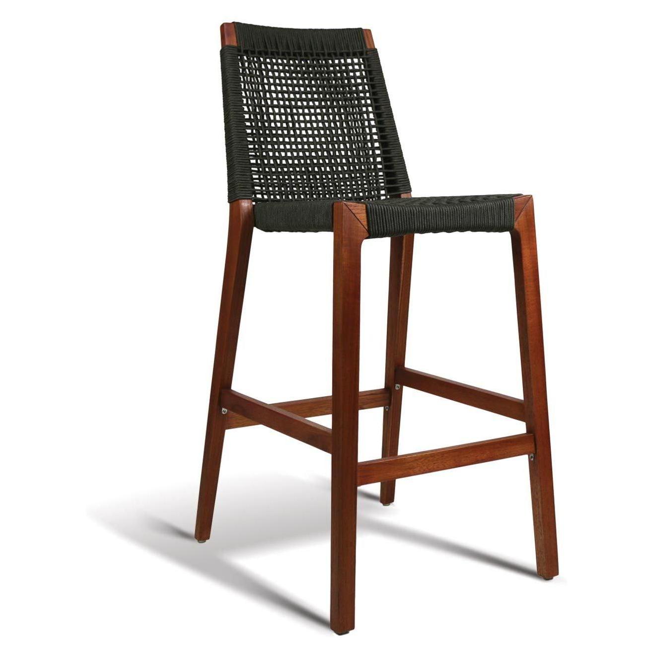 Lure Teak Poly Weave Outdoor Bar Stools