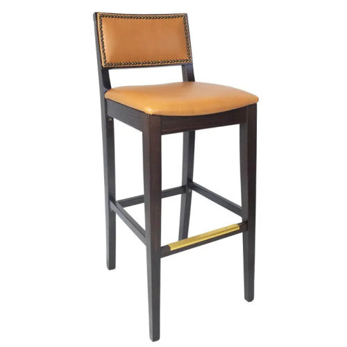 Madison Solid Wood Fully Upholstered Bar Stool