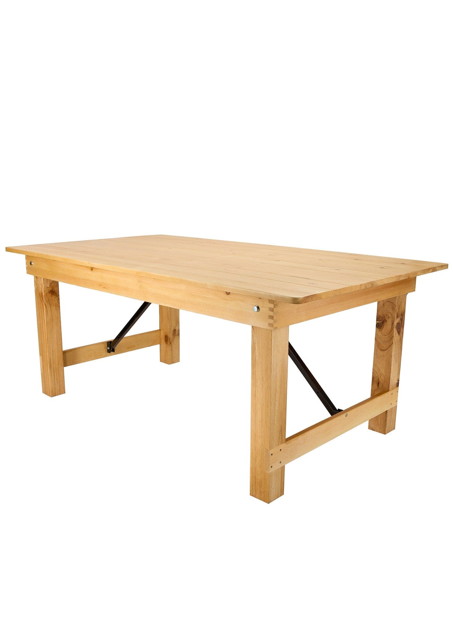 Rustic Solid Pine Folding Straight Leg Farm Table