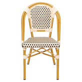 Aluminum Bamboo Patio Side Chair with Black and Cream Rattan19b8f7501c718b3f51