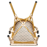 Aluminum Bamboo Patio Side Chair with Black and Cream Rattan19b8f7501c715bc20c