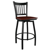 Premium Vertical Slat Swivel Bar Stool