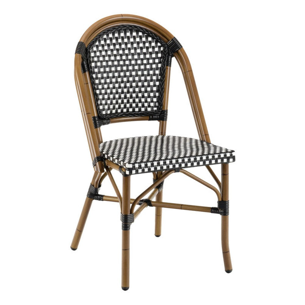 Outdoor Hand Painted Aluminum Frame Chair With PE Weave Back and Seat