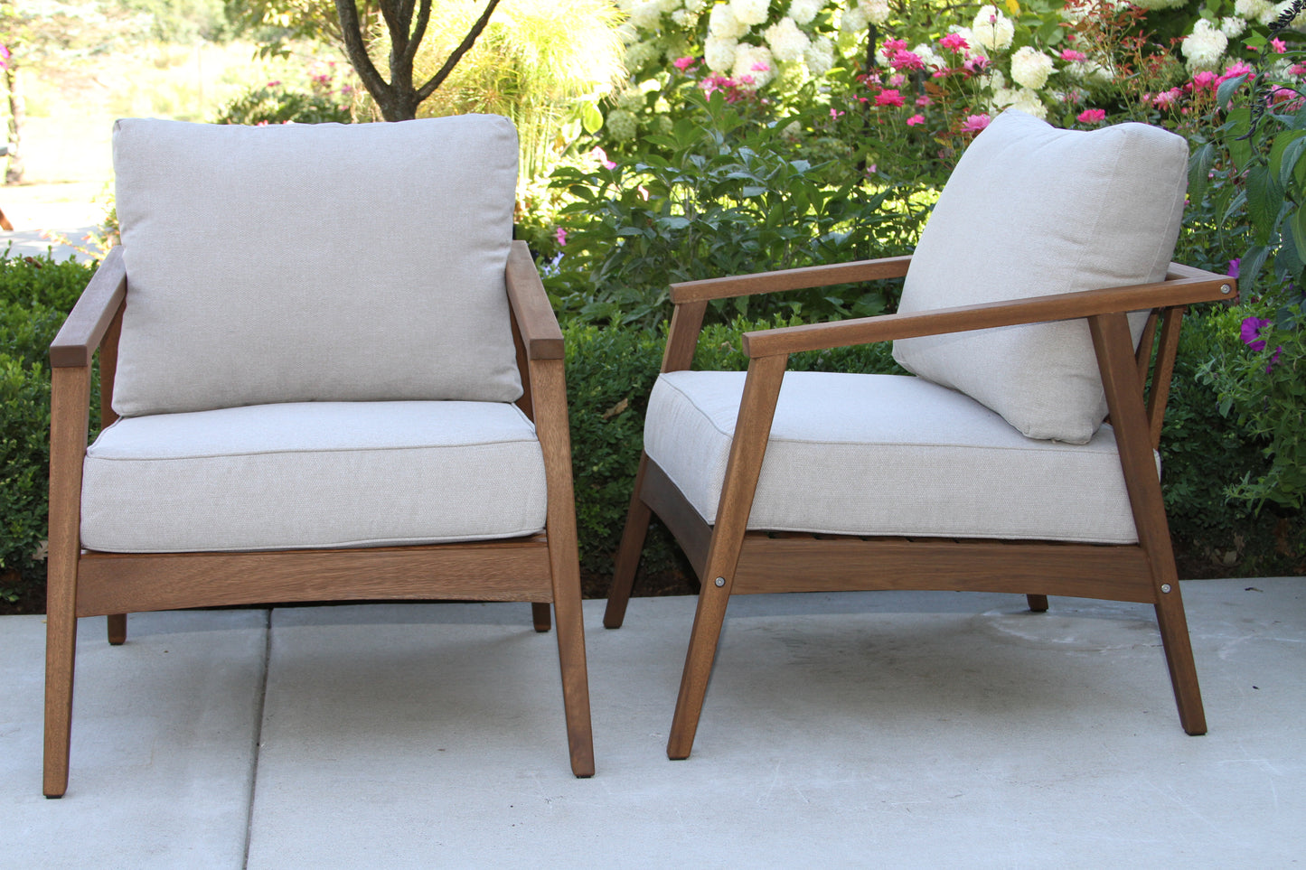 Eucalyptus Outdoor Modern Arm Chairs