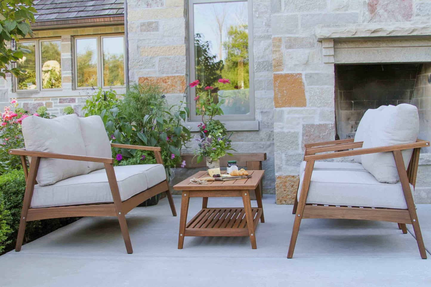 Eucalyptus Outdoor 4pc Modern Seating Group