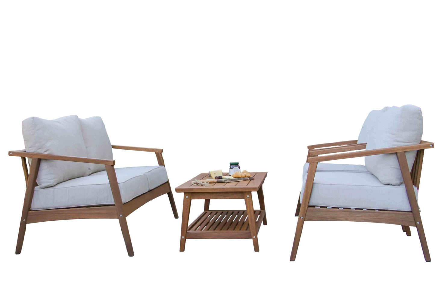 Eucalyptus Outdoor 4pc Modern Seating Group