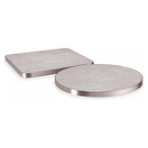 1-1/8" Light Taupe Sintered Stone Outdoor Table Tops with Rose Gold Aluminum Alloy Edging