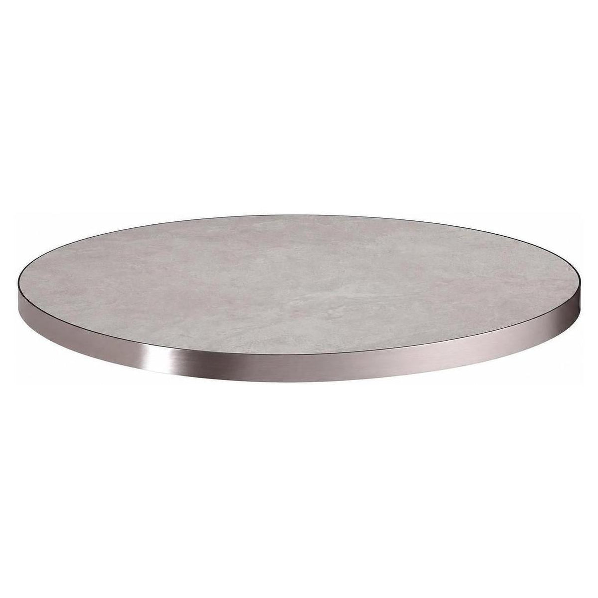 1-1/8" Light Taupe Sintered Stone Outdoor Table Tops with Rose Gold Aluminum Alloy Edging