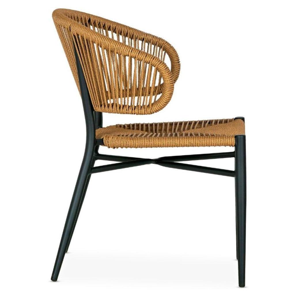 Sydney Woven Synthetic Rope Seat Outdoor Chair with Half Back