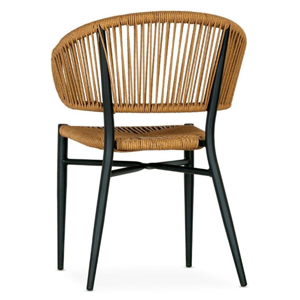 Sydney Woven Synthetic Rope Seat Outdoor Chair with Half Back