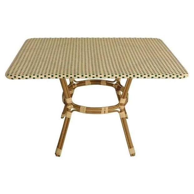 Outdoor French Bistro Table with Glass Top - 48" x 36"