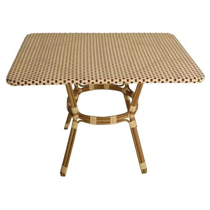 Outdoor French Bistro Table with Glass Top - 48" x 36"