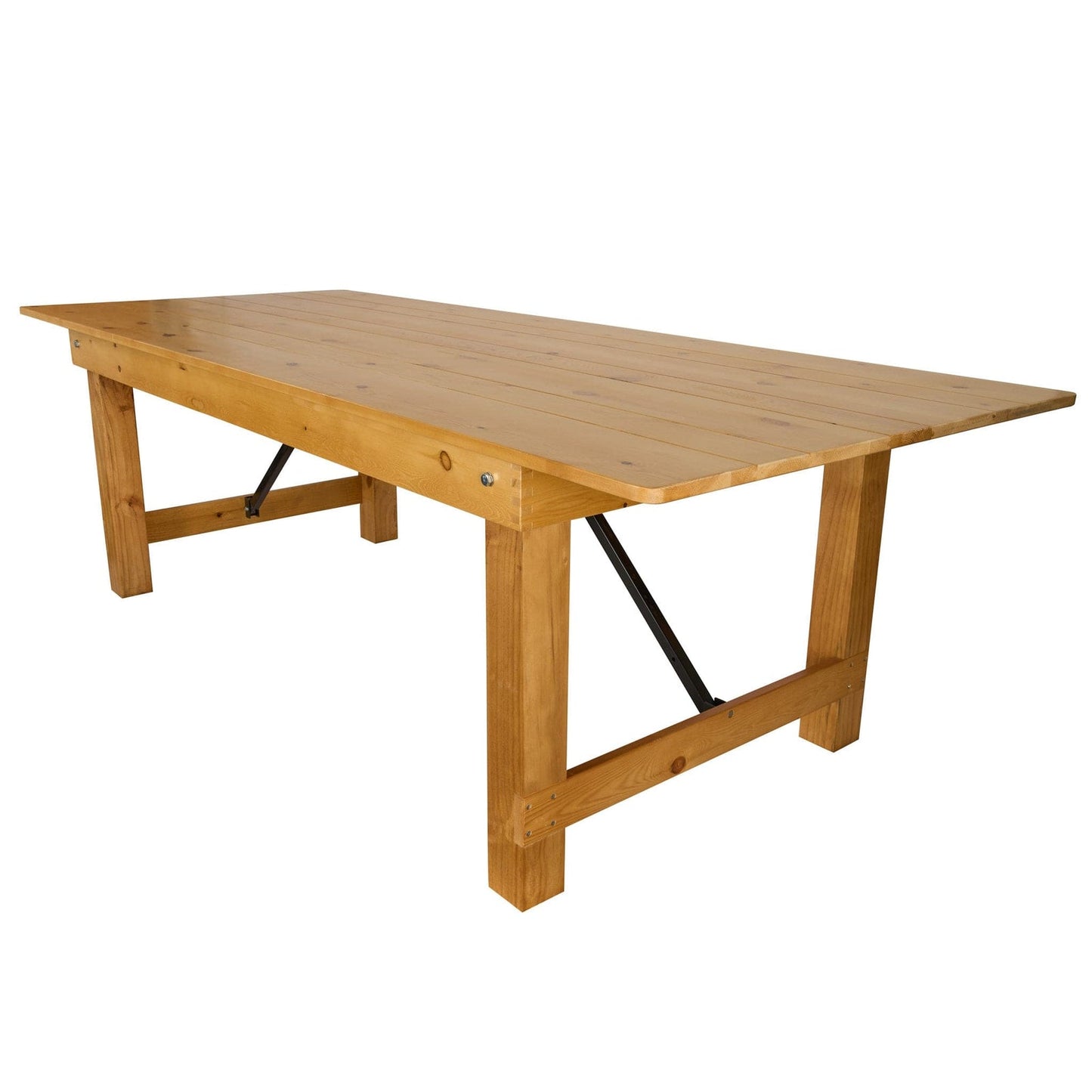 Rustic Solid Pine Folding Straight Leg Farm Table