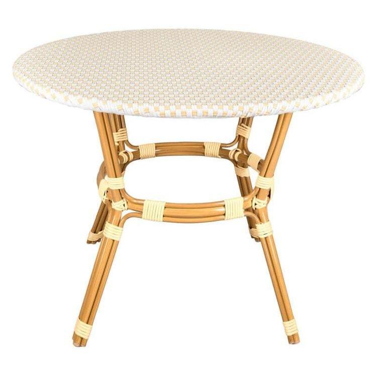 Outdoor French Bistro Table with Glass Top - 40" Round