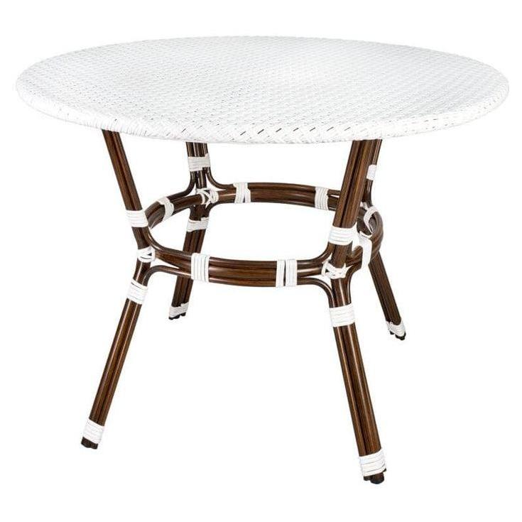 Outdoor French Bistro Table with Glass Top - 40" Round