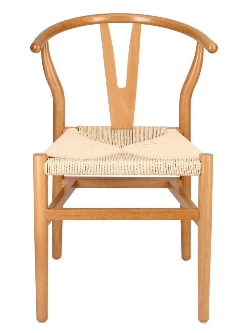 Natural Wood Wishbone Wood Chair with Natural Rope Seat
