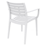 artemis outdoor dining arm chair white isp011 whi