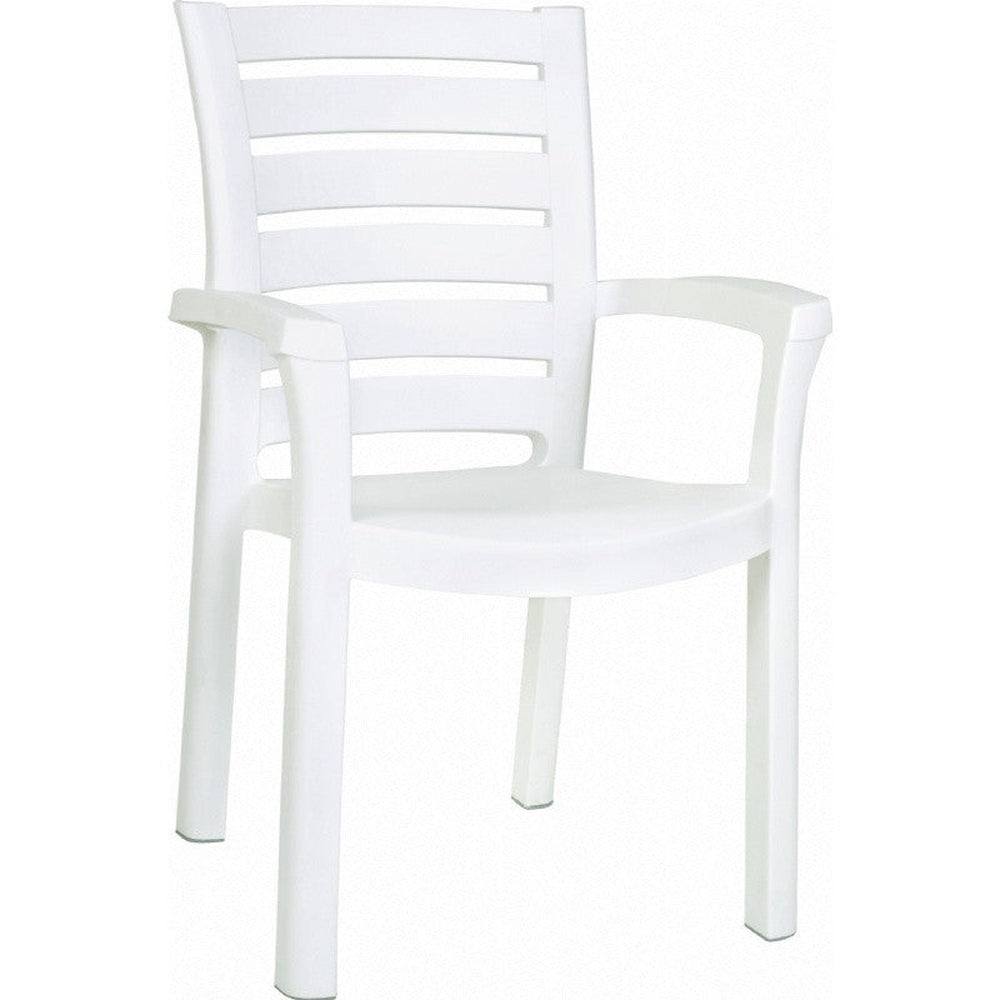 marina resin dining arm chair white isp016 whi