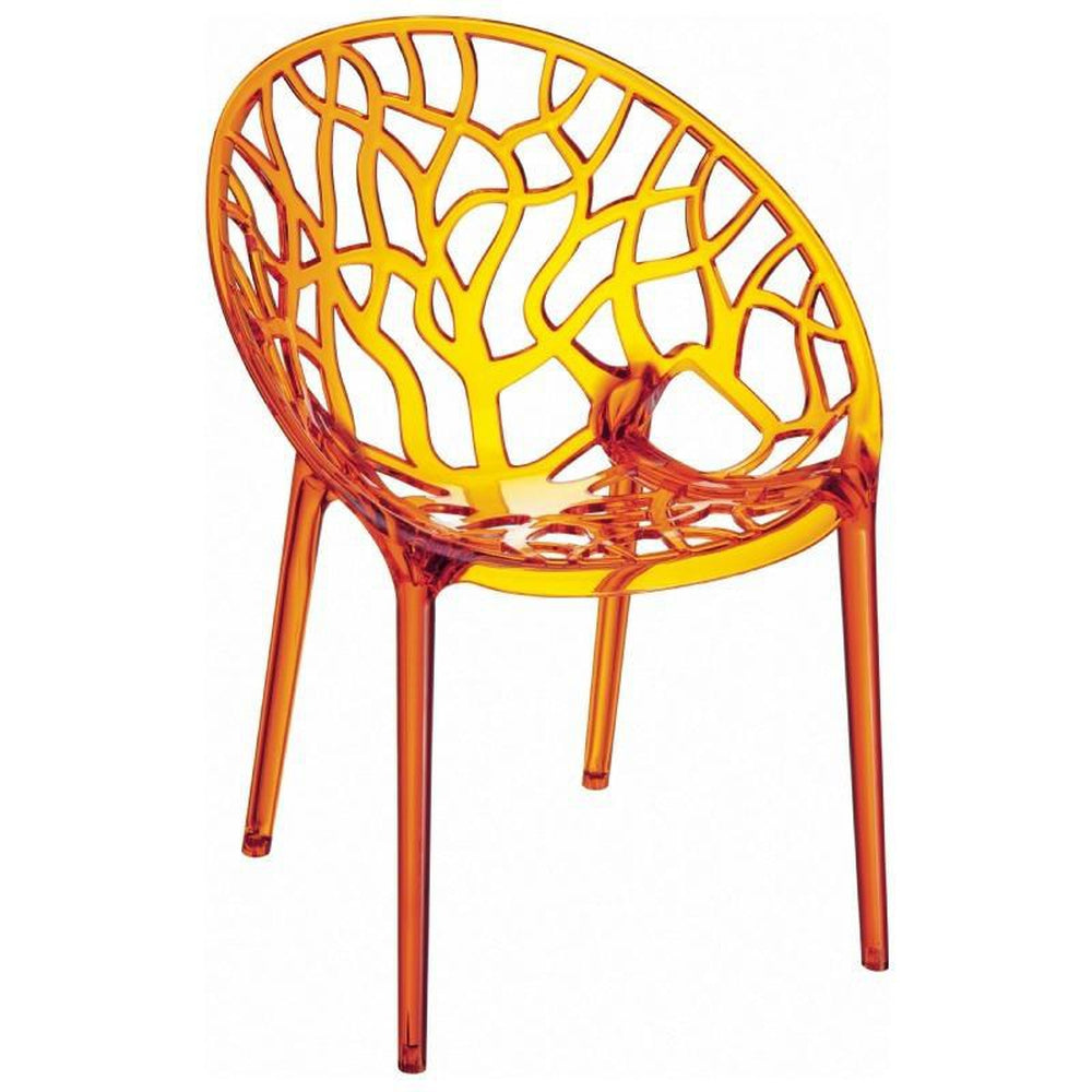 crystal polycarbonate modern dining chair transparent amber isp052 tamb