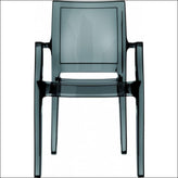 arthur polycarbonate modern dining chair transparent amber isp053 tamb