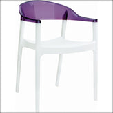 carmen modern dining chair white seat transparent violet back isp059 whi tvio