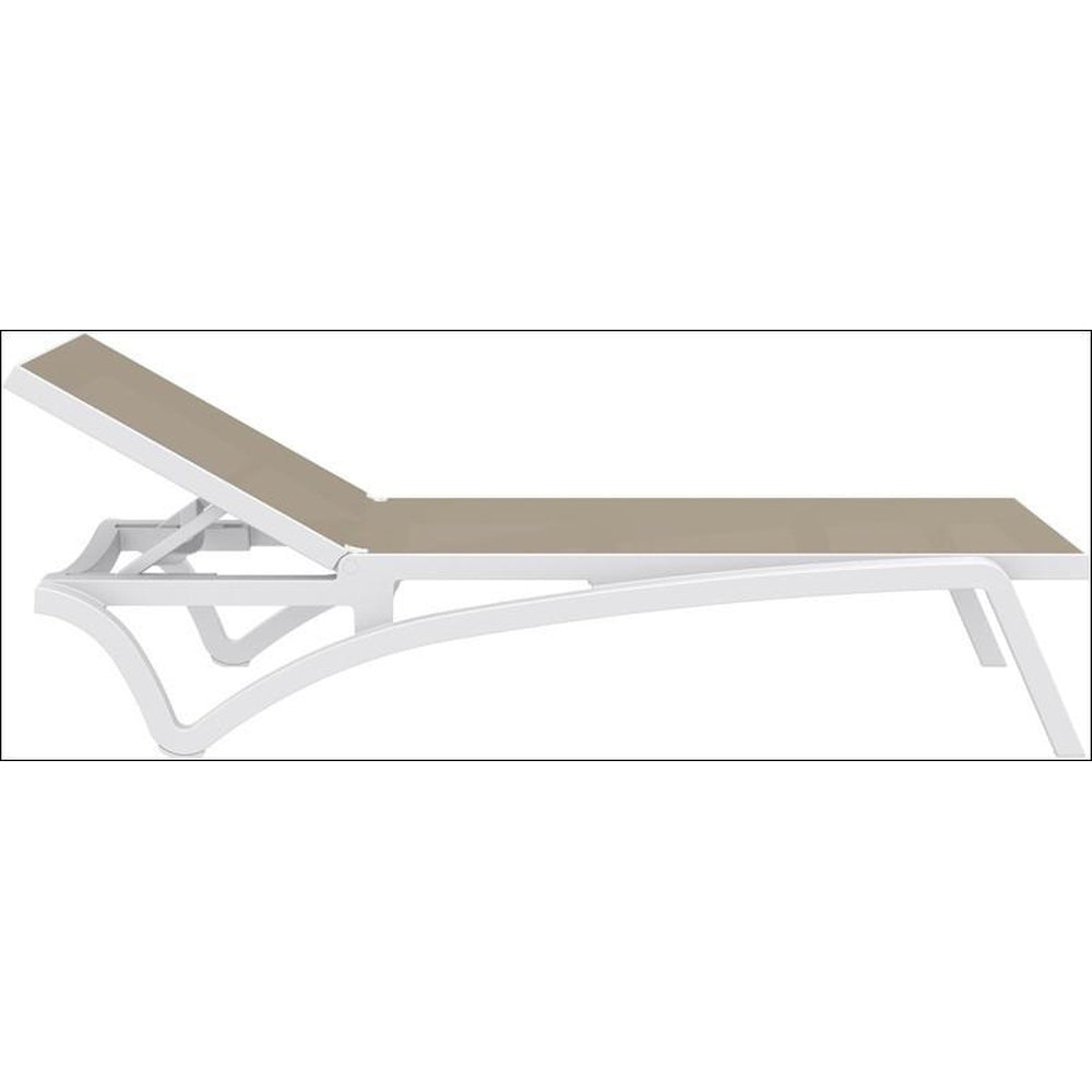 pacific sling chaise lounge white frame yellow sling isp089 whi yel