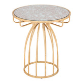 silo side table mirror gold