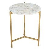 haru side table white gold