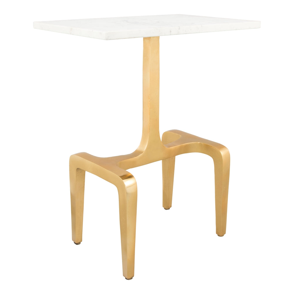 clement marble side table white gold