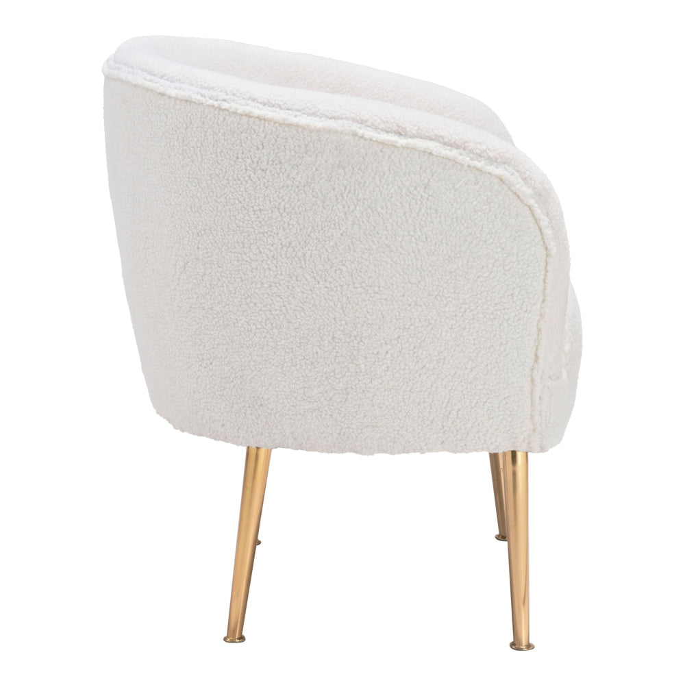 sherpa accent chair beige gold