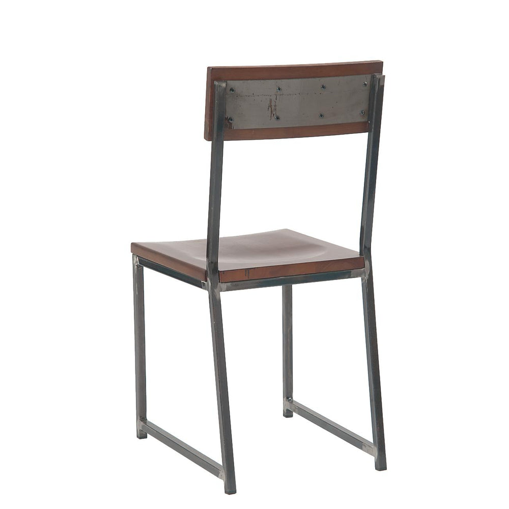 Steel Chair With Rubber Wood Back & Seat