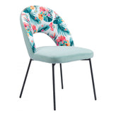 Bethpage Dining Chair Multicolor Print and Green