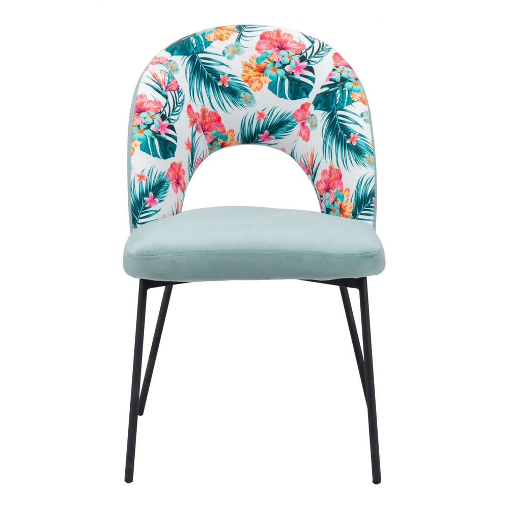 Bethpage Dining Chair Multicolor Print and Green